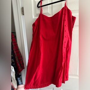 Elegant Red Linen Romper